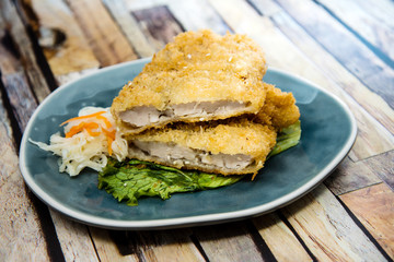 Handmade Japanese fried chicken ready to eat