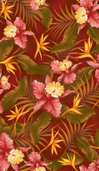 Tropical motif and Hawaiian design