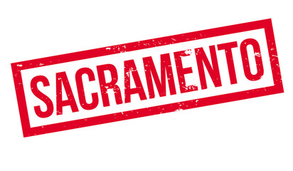 Sacramento rubber stamp. Grunge design with dust scratches. Effects can be easily removed for a clean, crisp look. Color is easily changed.