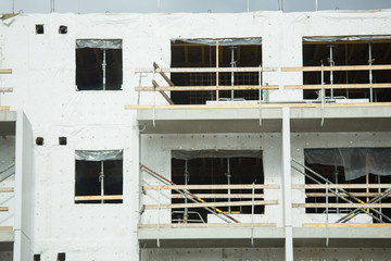 Building construction. Insulation material on the wall