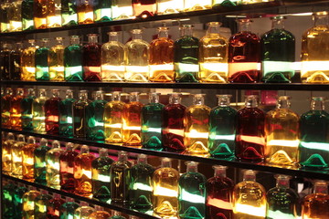 Colored glass jars