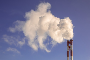 industrial factory pipes smoke