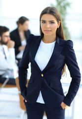 closeup.confident young business woman