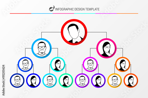 Organization Chart Concept Infographic Design Template Vector