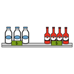 supermarket shelf with products vector illustration design