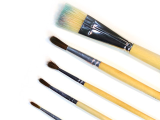 Fototapeta premium brushes for drawing on a white background