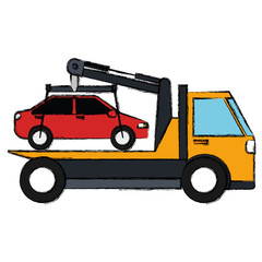 Plakat car in truck icon vector illustration design