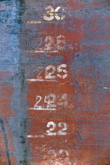 Old painted and rusted metal wall surface