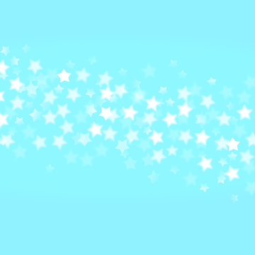 Vector abstract blue sky background with boken lights and stars.