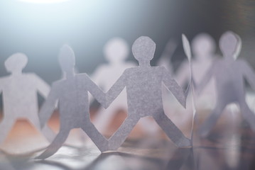 Paper Cutout People In A Row