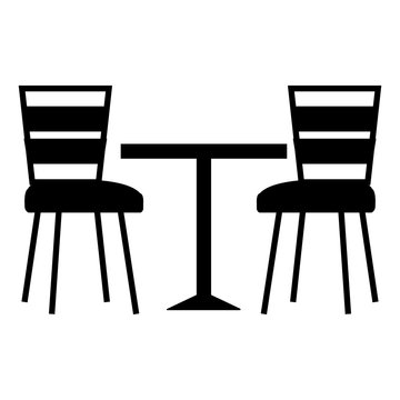restaurant table and chairs vector illustration design