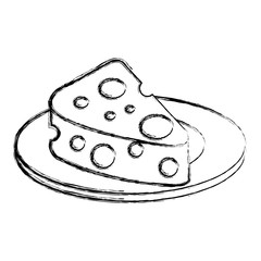 dish with cheese piece isolated icon vector illustration design