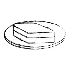 dish with bread sliced isolated icon vector illustration design