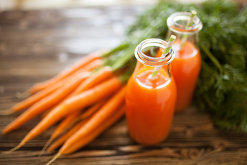 Fresh organic carrot juice