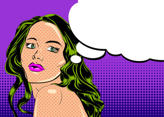 Sexy girl character in comic book style.