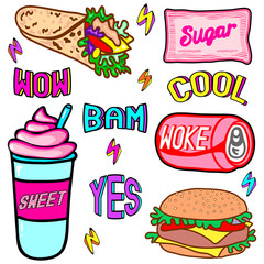 Vector set of cartoon colorful words: 