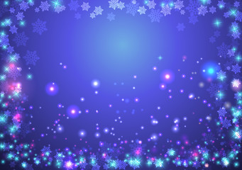New year and Christmas background with glowing light effects. Vector illustration.