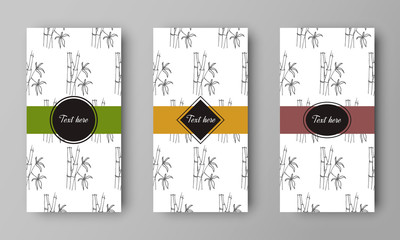 vector design of leaflet cover with print of bamboo pattern