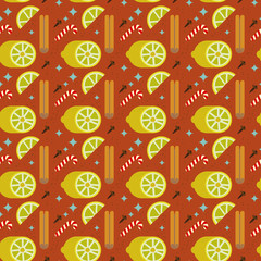 New year and Christmas seamless pattern. Vector illustration.