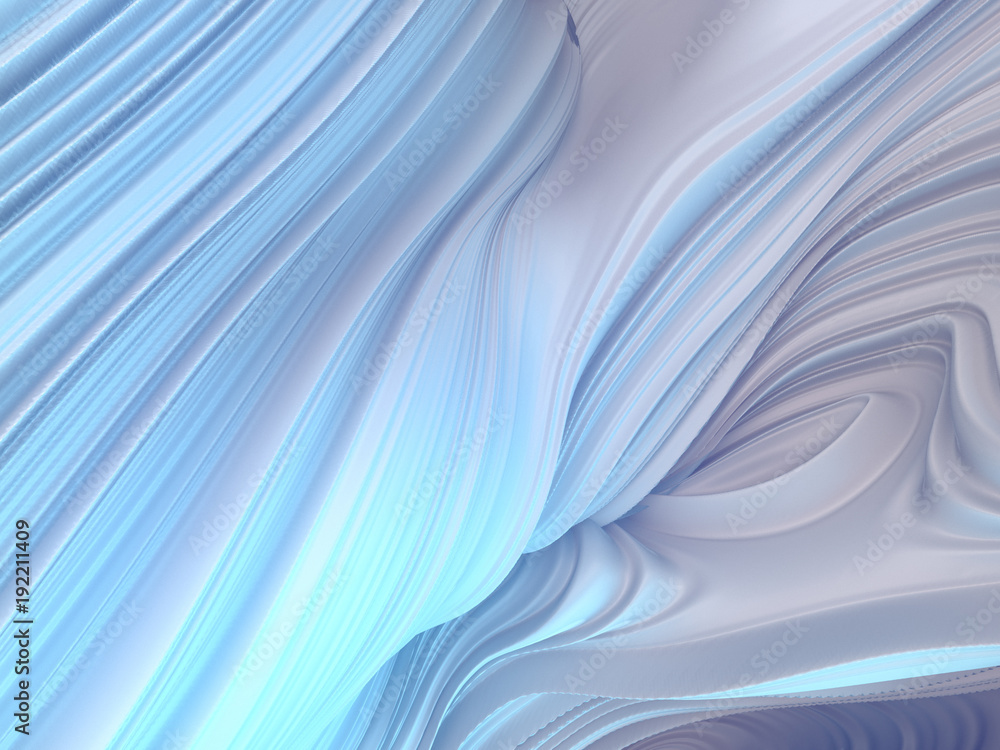 Aufkleber White twisted shape. Computer generated abstract geometric 3D render illustration