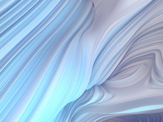 White twisted shape. Computer generated abstract geometric 3D render illustration