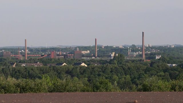 Essen panorama with smokestacks in the background