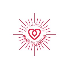 retro heart human love logo