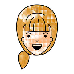 beautiful woman head avatar character vector illustration design