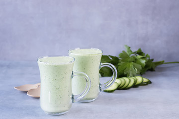 Green organic smoothies.