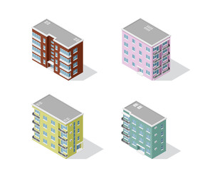 set of apartment buildings