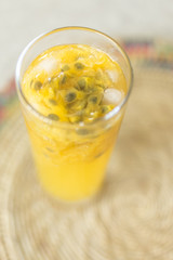 Glass closeup with Brazilian drink