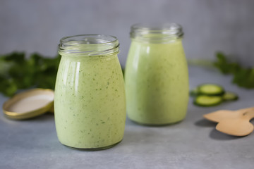 Green organic smoothies.