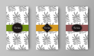 vector design of leaflet cover with print of leaf pattern