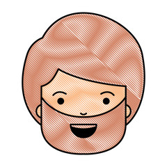young man with beard head avatar character vector illustration design