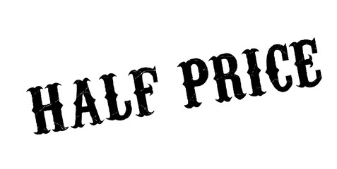 Half Price rubber stamp. Grunge design with dust scratches. Effects can be easily removed for a clean, crisp look. Color is easily changed.
