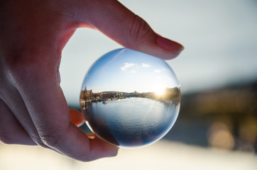 Prague in glass ball