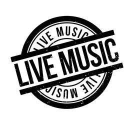 Live Music rubber stamp. Grunge design with dust scratches. Effects can be easily removed for a clean, crisp look. Color is easily changed.