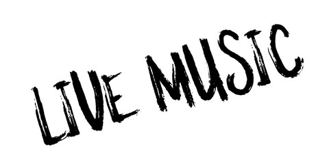 Live Music rubber stamp. Grunge design with dust scratches. Effects can be easily removed for a clean, crisp look. Color is easily changed.