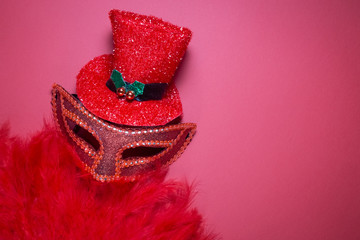 Burlesque equipment minimalistic concept. Space for copy.