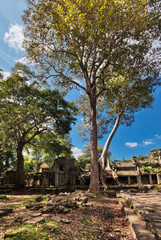 Ancient buddhist khmer temple in Angkor Wat complex