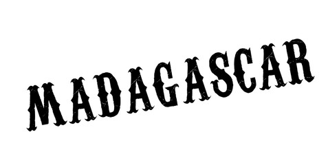 Madagascar rubber stamp. Grunge design with dust scratches. Effects can be easily removed for a clean, crisp look. Color is easily changed.