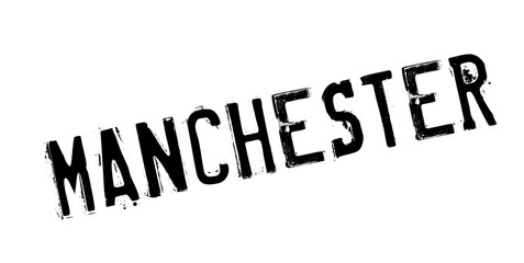 Manchester rubber stamp. Grunge design with dust scratches. Effects can be easily removed for a clean, crisp look. Color is easily changed.