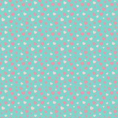 Seamless pattern with paper cut hearts - wrapping paper for Valentine's Day, Women's Day and Mother's Day. Vector.