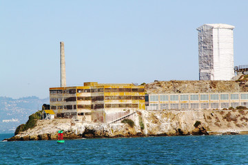 San Francisco. View on Prison Alcatraz. Alcatraz island background. USA.