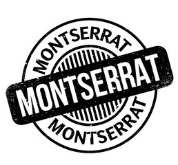 Montserrat rubber stamp. Grunge design with dust scratches. Effects can be easily removed for a clean, crisp look. Color is easily changed.