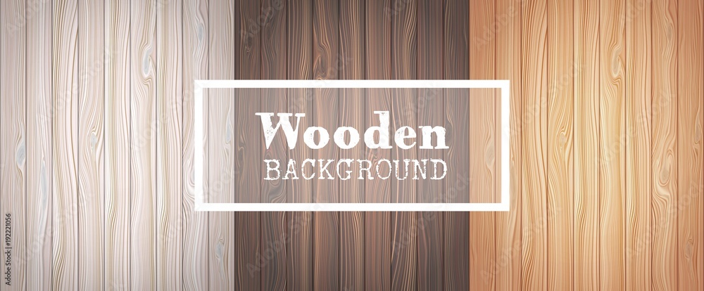 Wall mural three wooden backgrounds