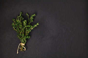 Useful herbs. Thyme.  Fragrant. Green. Freshness. For your design. Isolated.