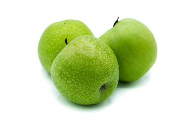 Grüne Äpfel Apfel isoliert freigestellt auf weißen Hintergrund, Freisteller