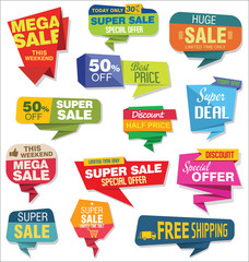 Modern origami sale stickers and tags collection