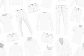 Seamless pattern of white clothes